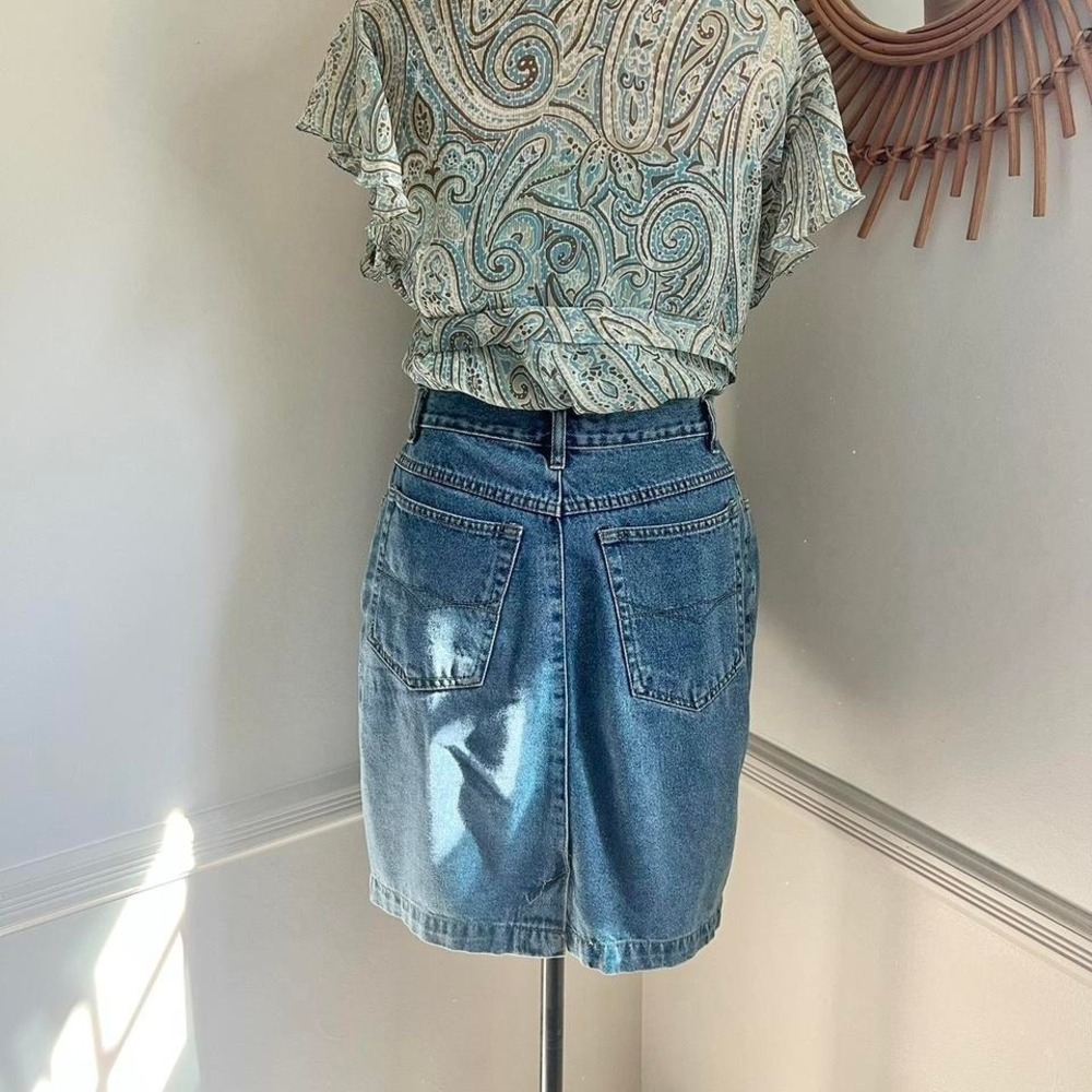 Vintage Bugle Boy Denim Mini Skirt - Picture 4 of 8